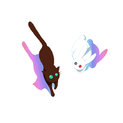 碧眼の黒猫と隻眼の白兎